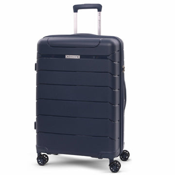 Aerolite Medium 24in (67L) Lightweight Polypropylene Hard Shell Check-In Luggage Suitcase, Dual 4-Spinner Wheels, TSA Lock, Organised Interior, Durable Travel Case – Navy